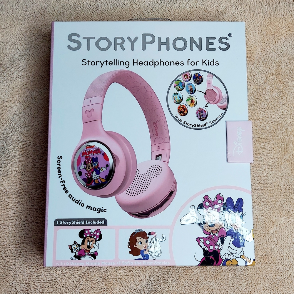 Disney Minnie Mouse Pastel Pink StoryPhones Headphones for Kids NWT